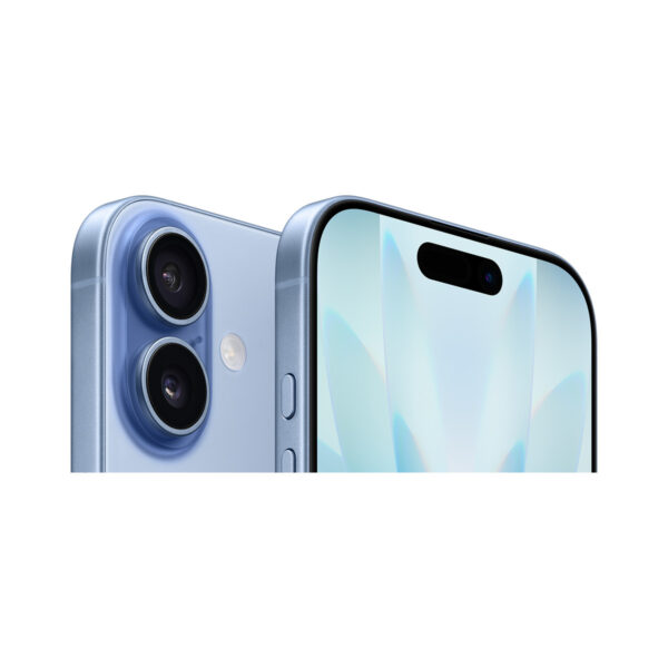 iPhone 17 in Mist Blue, back and front