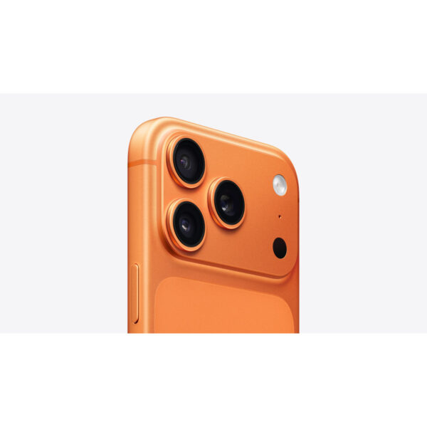 iPhone 17 Pro in Cosmic Orange, camera close-up