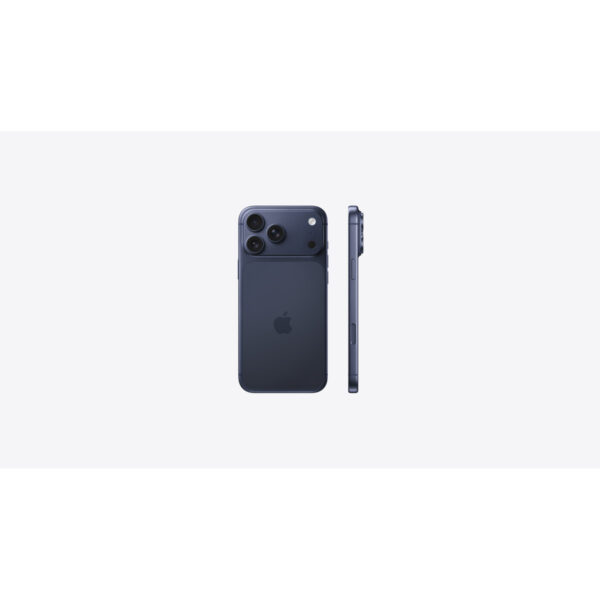 iPhone 17 Pro Max in Deep Blue, back and side