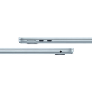 MacBook Air 13-inch (M5) in Sky Blue, side ports