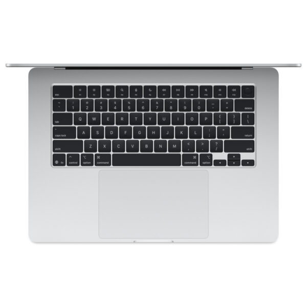 MacBook Air 15-inch (M5) in Silver, keyboard view