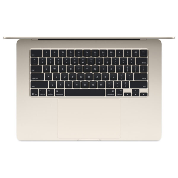 MacBook Air 15-inch (M5) in Starlight, keyboard view