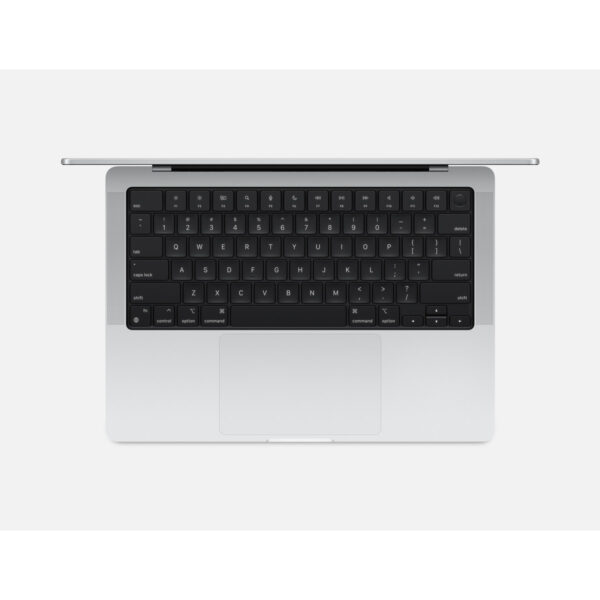 MacBook Pro 14-inch (M5, M5 Pro, M5 Max) in Silver, keyboard view