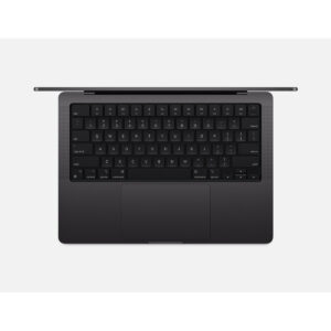 MacBook Pro 14-inch (M5, M5 Pro, M5 Max) in Space Black, keyboard view