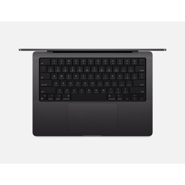 MacBook Pro 14-inch (M5, M5 Pro, M5 Max) in Space Black, keyboard view