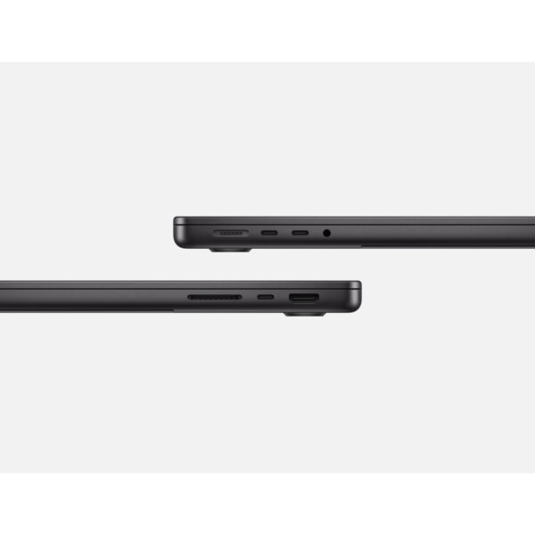 MacBook Pro 14-inch (M5, M5 Pro, M5 Max) in Space Black, side ports