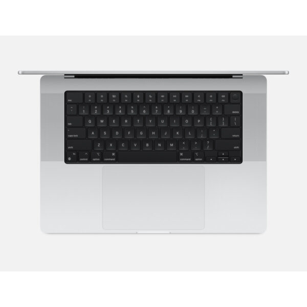 MacBook Pro 16-inch (M5 Pro, M5 Max) in Silver, keyboard view